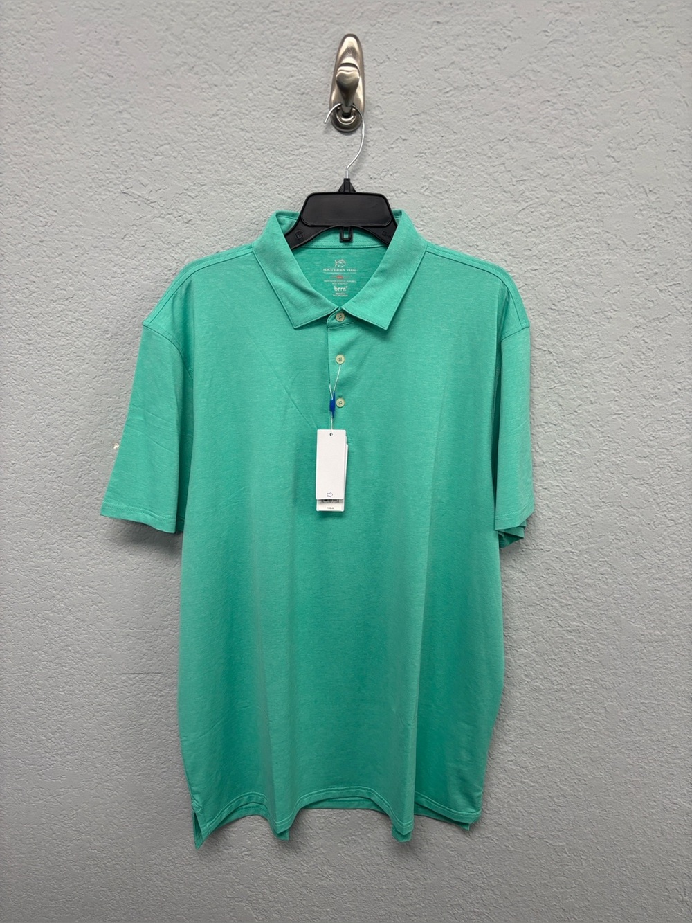 Southern Tide XXL brreeze Performance Polo in #3021 Heather Turtle Green - Picture 3 of 12